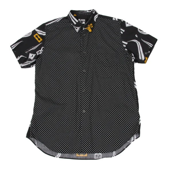 BLACK COMME des GARCONS Pin-dot Sign Print Short Sleeve Shirt Black XL K-171102_001