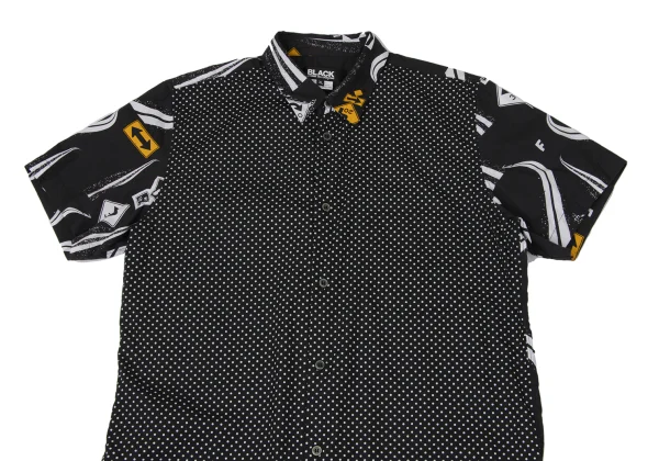 BLACK COMME des GARCONS Pin-dot Sign Print Short Sleeve Shirt K-171102_002