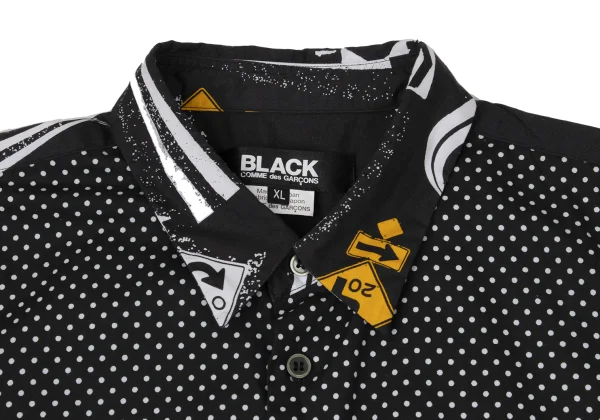 BLACK COMME des GARCONS Pin-dot Sign Print Short Sleeve Shirt K-171102_003