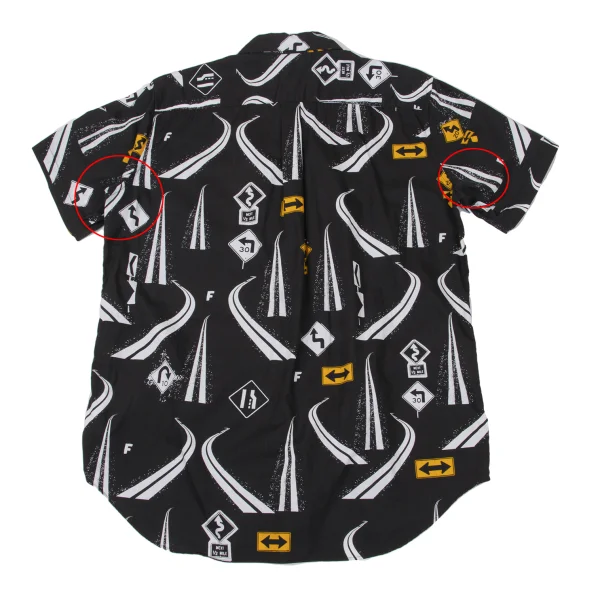 BLACK COMME des GARCONS Pin-dot Sign Print Short Sleeve Shirt K-171102_010