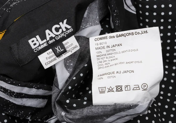 BLACK COMME des GARCONS Pin-dot Sign Print Short Sleeve Shirt K-171102_015