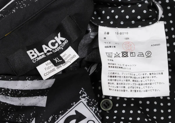 BLACK COMME des GARCONS Pin-dot Sign Print Short Sleeve Shirt K-171102_016