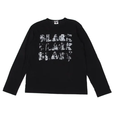 BLACK COMME des GARCONS Faded Logo Print Top