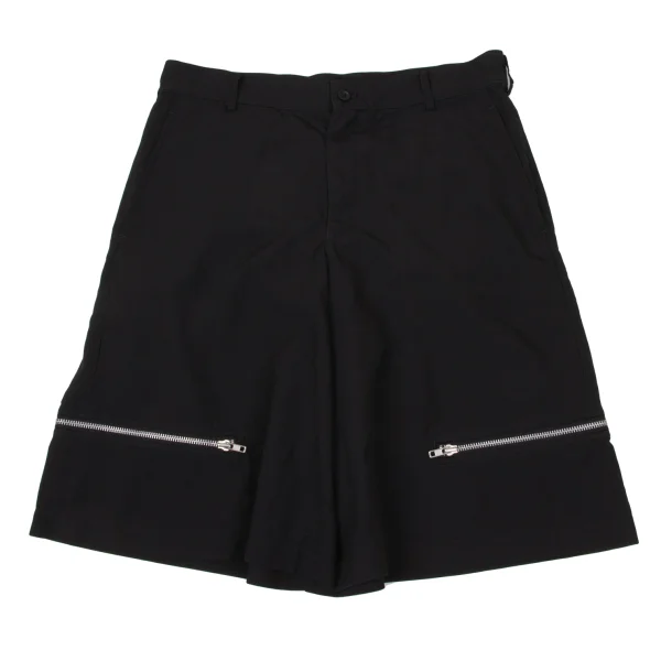 BLACK COMME des GARCONS Poly Hem Zip Design Shorts Black XL K-171104_001