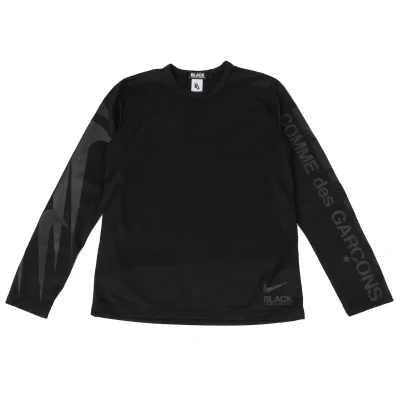 BLACK COMME des GARCONS×NIKE Logo Print Jersey Top