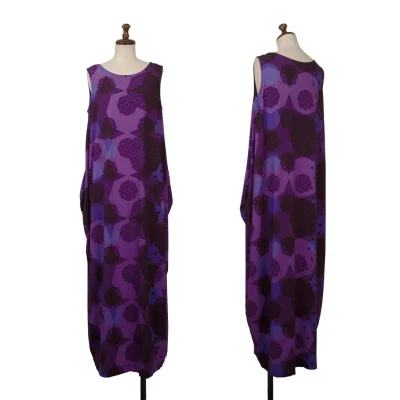 ISSEY MIYAKE Geometric Print Asymmetry Dress