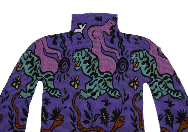ISSEY MIYAKE me Stretch Pleats Animal Graphic Print Top  K-171111_003