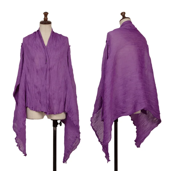 ISSEY MIYAKE me Dyed Crape Drape Cardigan Purple Free K-171113_001
