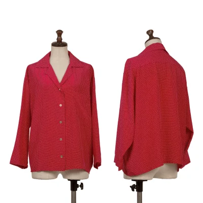 MARGARET HOWELL Silk Dot Print Open-collar Shirt