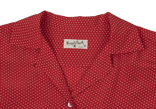MARGARET HOWELL Silk Dot Print Open-collar Shirt K-171116_004