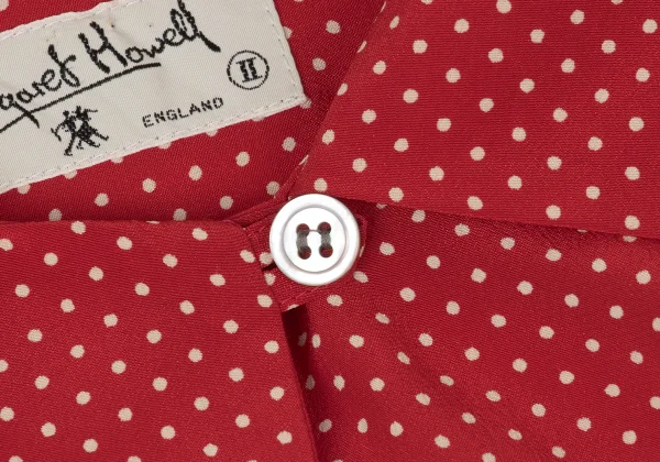 MARGARET HOWELL Silk Dot Print Open-collar Shirt K-171116_006