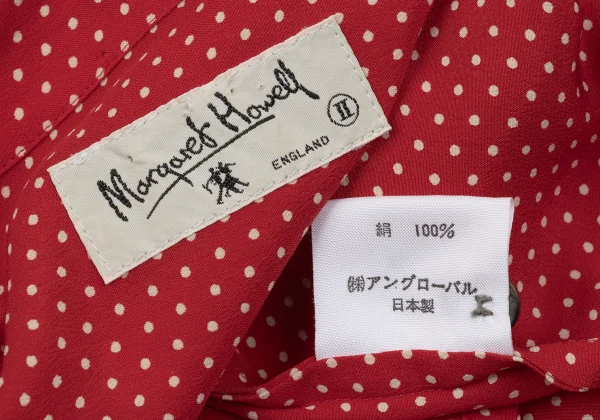 MARGARET HOWELL Silk Dot Print Open-collar Shirt K-171116_014