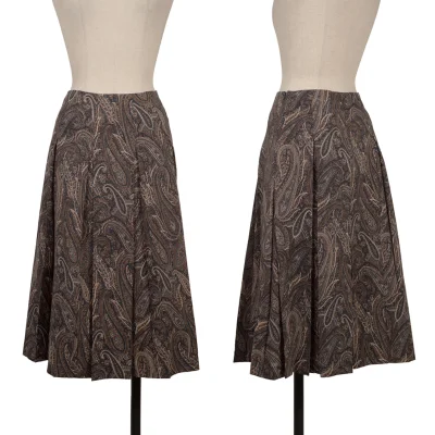 MARGARET HOWELL Wool Paisley Pleated Skirt