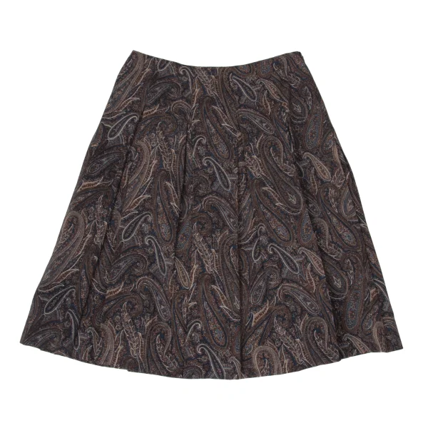 MARGARET HOWELL Wool Paisley Pleated Skirt K-171120_002