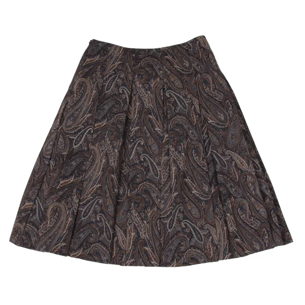 MARGARET HOWELL Wool Paisley Pleated Skirt K-171120_011