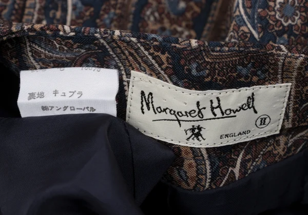 MARGARET HOWELL Wool Paisley Pleated Skirt K-171120_015