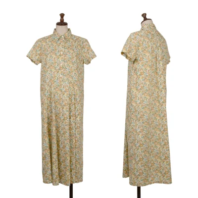MARGARET HOWELL Cotton Floral Print Pullover Short-sleeved Dress