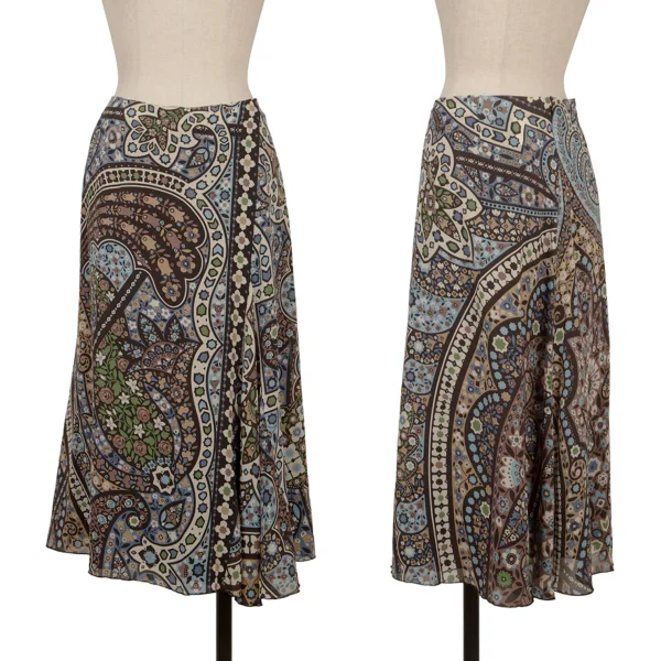 yoshie inaba Silk Floral Print Skirt Multi-Color 11 K-171122_001