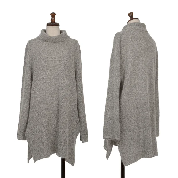 yoshie inaba Wool Blend Turtleneck Glitter Knit Sweater Silver S-M K-171123_001