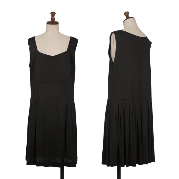 ISSEY MIYAKE Cotton Pleated Sleeveless Tunic Black 3 K-171127_001