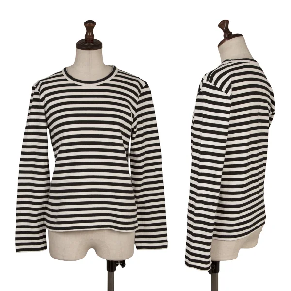 BLACK COMME des GARCONS Striped Long Sleeve Top Black,White M K-171129_001