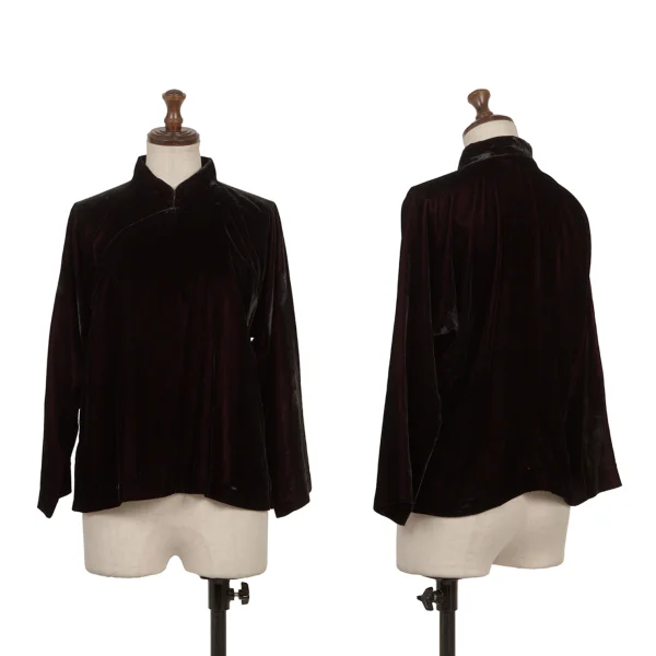 robe de chambre COMME des GARCONS Velour Dolman Chinese Shirt Black,Bordeaux L K-171130_001