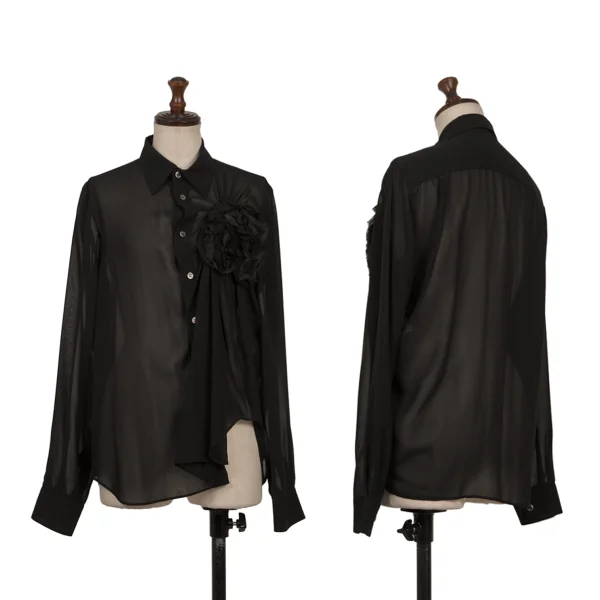 tricot COMME des GARCONS Floral Corsage Sheer Shirt Black M K-171137_001