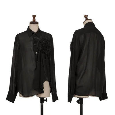 tricot COMME des GARCONS Floral Corsage Sheer Shirt