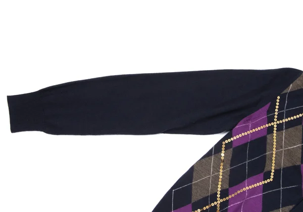 tricot COMME des GARCONS Sequin Embellished Argyle Knit Cardigan K-171139_005