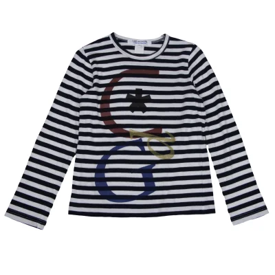 COMME des GARCONS Logo Print Striped T Shirt