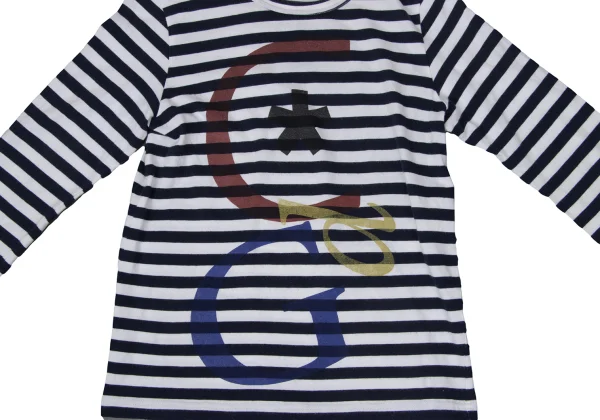 COMME des GARCONS Logo Print Striped T Shirt K-171144_012