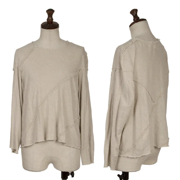 COMME des GARCONS Linen Inside-out Design T Shirt Beige S K-171145_001