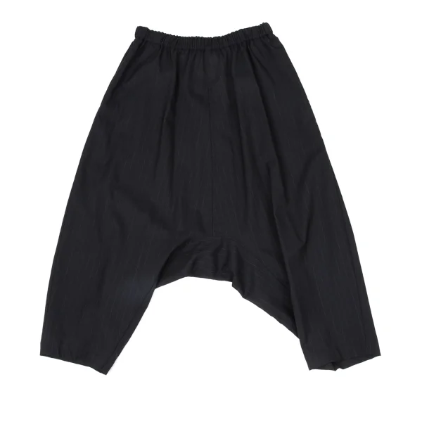 COMME des GARCONS Wool Pin-stripe Dropped Crotch Pants Navy S K-171156_001