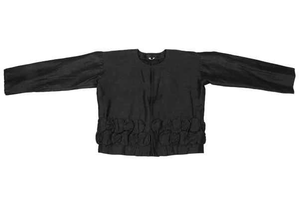 COMME des GARCONS Poly Linen Design Hem Collarless Jacket K-171161_002