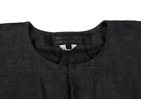 COMME des GARCONS Poly Linen Design Hem Collarless Jacket K-171161_003