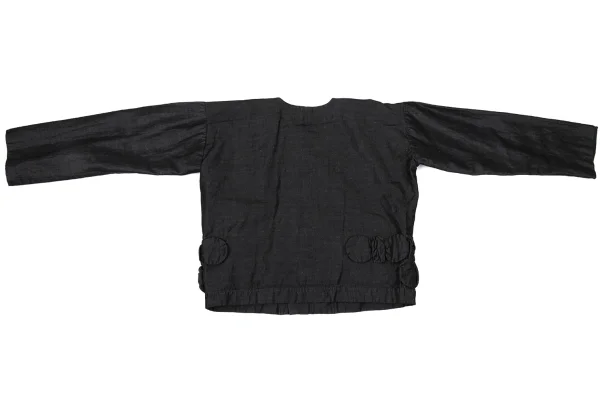 COMME des GARCONS Poly Linen Design Hem Collarless Jacket K-171161_010