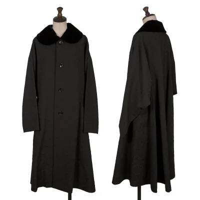 COMME des GARCONS Floral Jacquard Velour Collar Coat