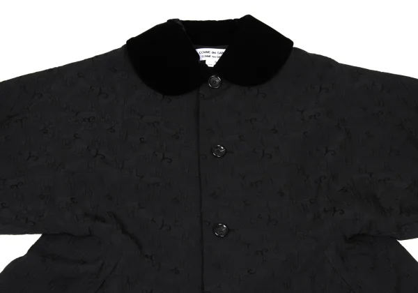 COMME des GARCONS Floral Jacquard Velour Collar Coat K-171162_003