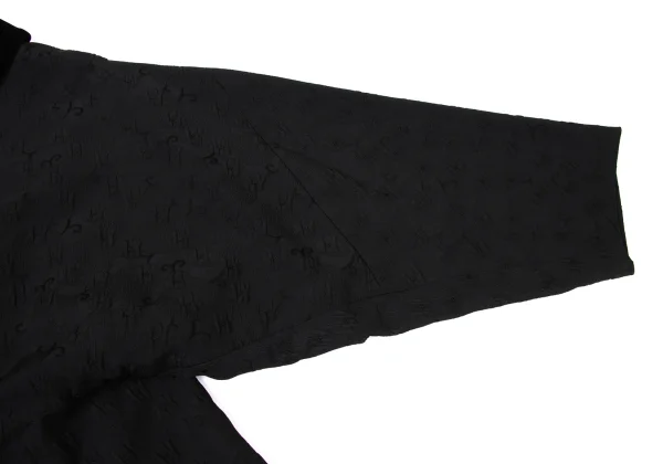 COMME des GARCONS Floral Jacquard Velour Collar Coat K-171162_006