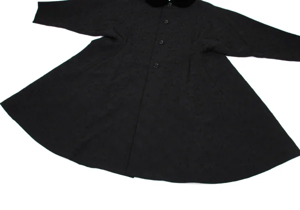 COMME des GARCONS Floral Jacquard Velour Collar Coat K-171162_008
