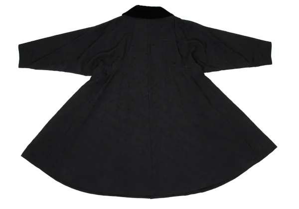 COMME des GARCONS Floral Jacquard Velour Collar Coat K-171162_011