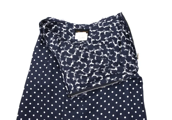 COMME des GARCONS Linen Dot Print Layered Skirt  K-171166_004