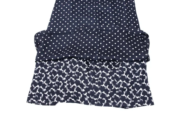COMME des GARCONS Linen Dot Print Layered Skirt  K-171166_007