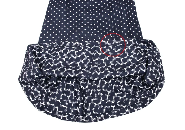 COMME des GARCONS Linen Dot Print Layered Skirt  K-171166_009