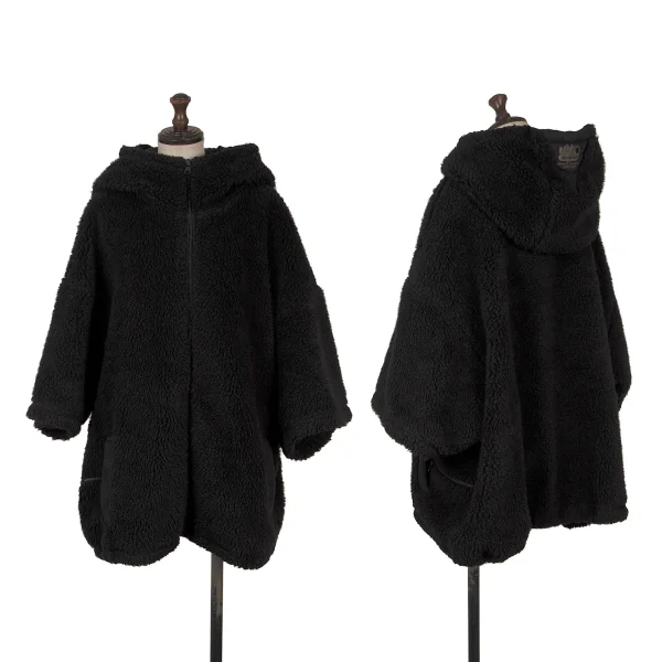 is-ness×YETI Oversized Hooded Boa Jacket Black L K-171184_001
