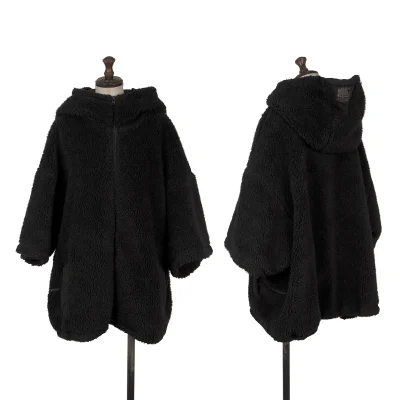 is-ness×YETI Oversized Hooded Boa Jacket
