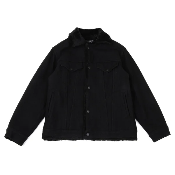 Johnson Woolen Mills Fleece-lined Trucker Jacket Black S-M K-171186_001