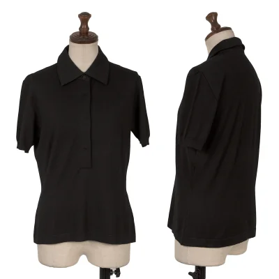 yoshie inaba Silk Cotton Knit Polo Shirt