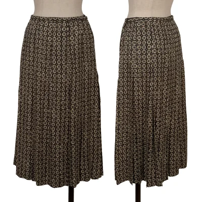 yoshie inaba Pattern Printed Pleats Silk Skirt