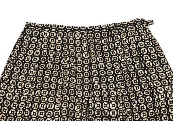 yoshie inaba Pattern Printed Pleats Silk Skirt K-171195_004